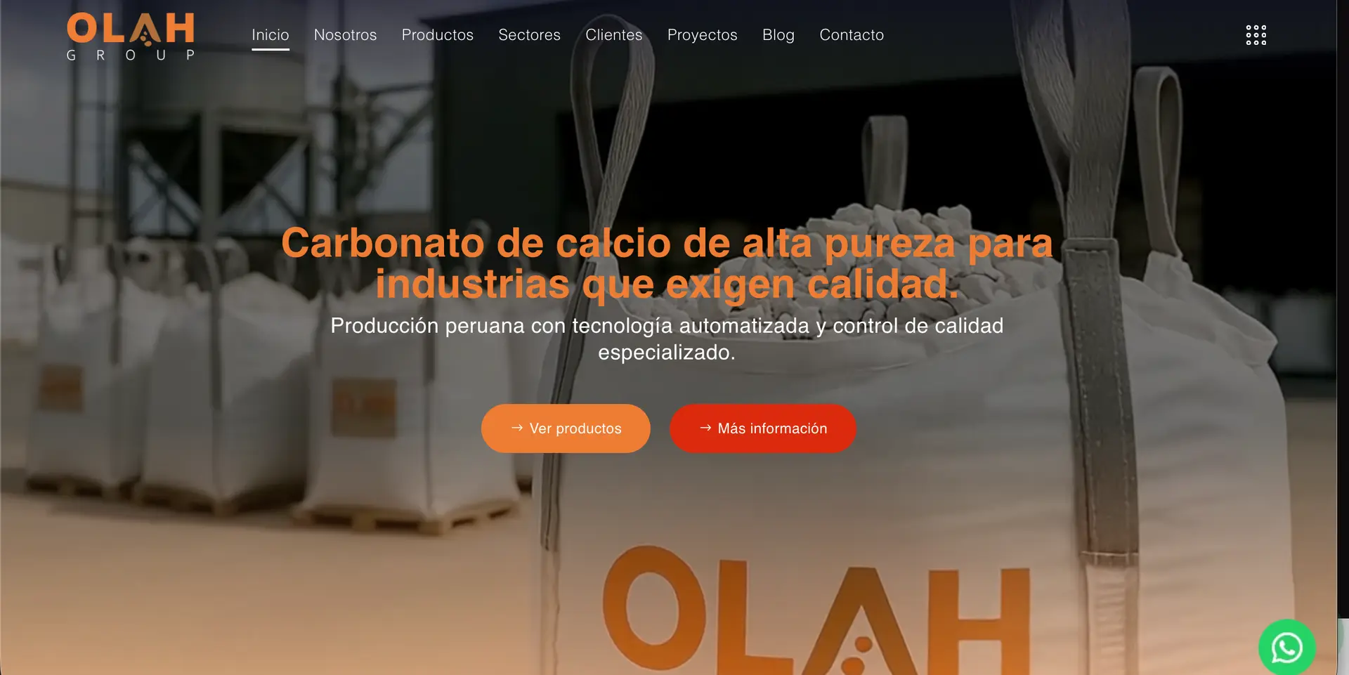 Olah Group — Carbonato de calcio industrial de alta pureza